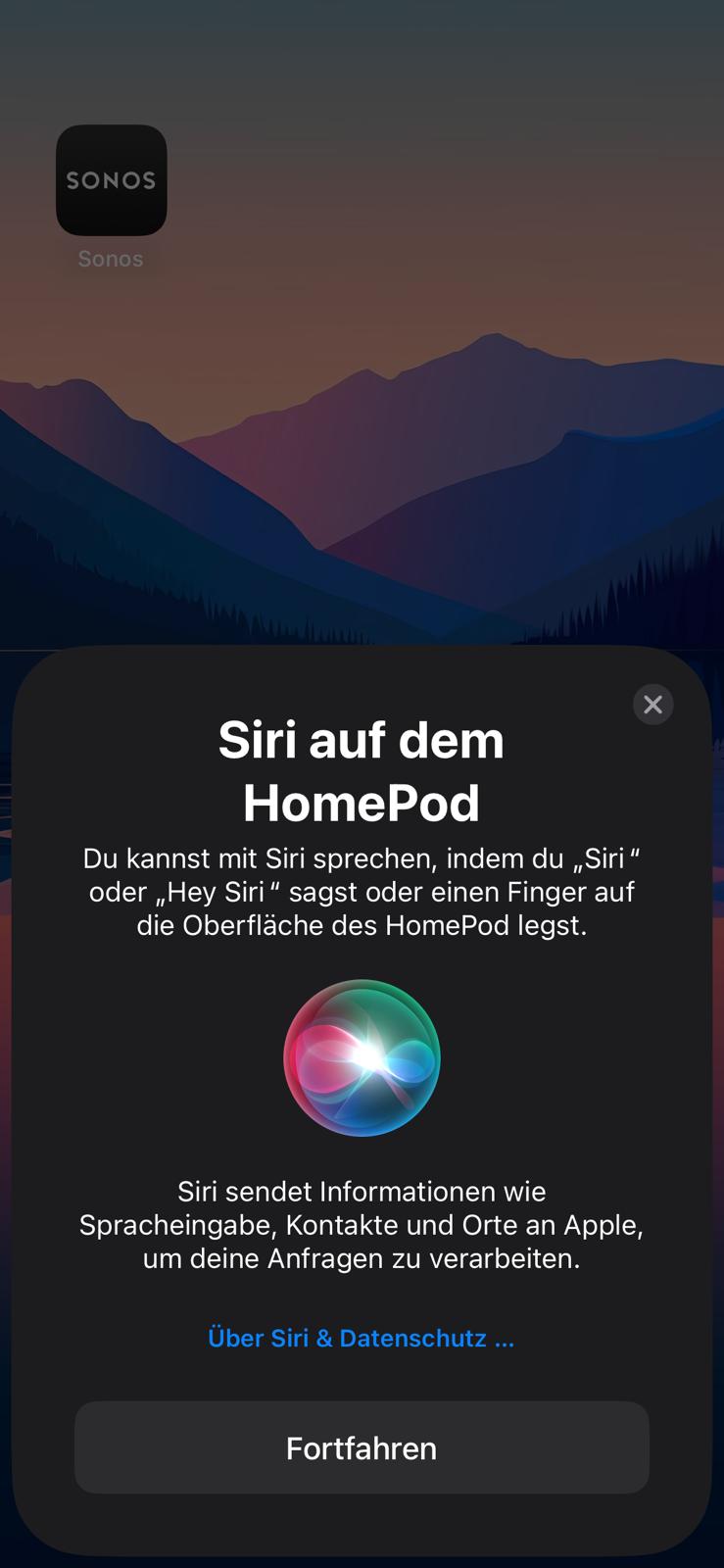Einrichtung - Siri