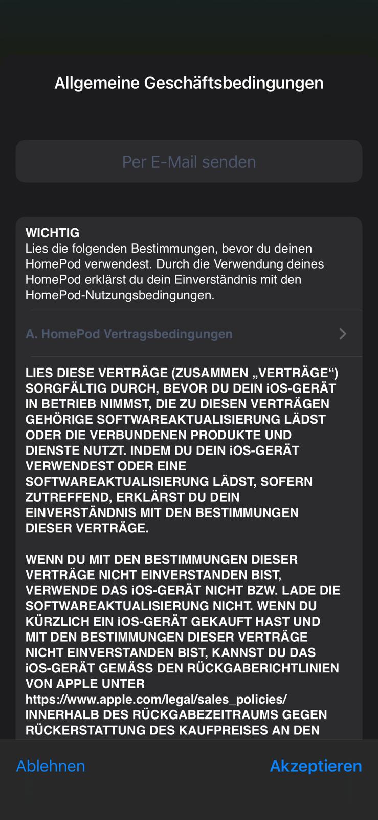 Einrichtung - Nutzungsbedingungen