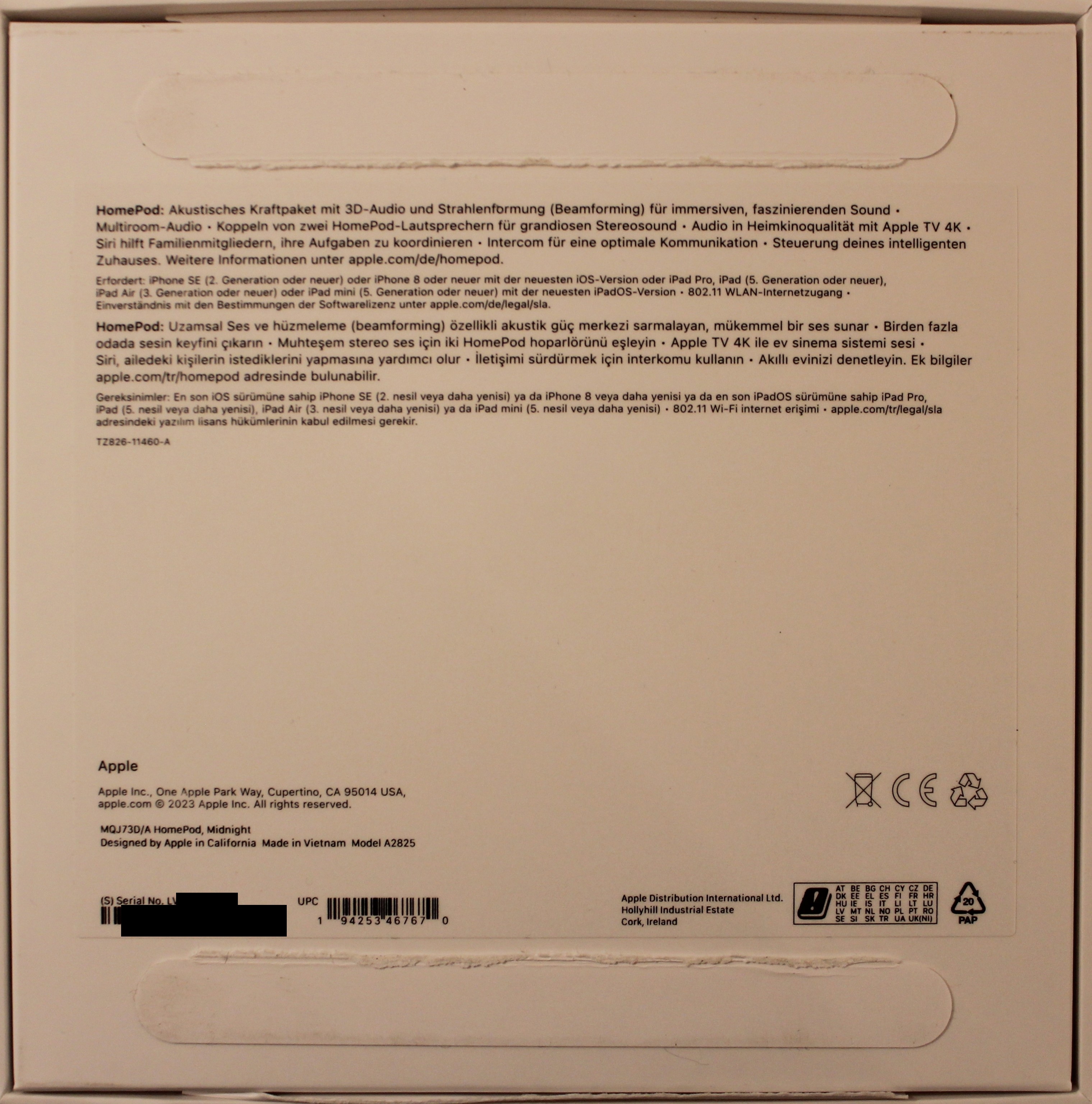 Untere Seite - Verpackung