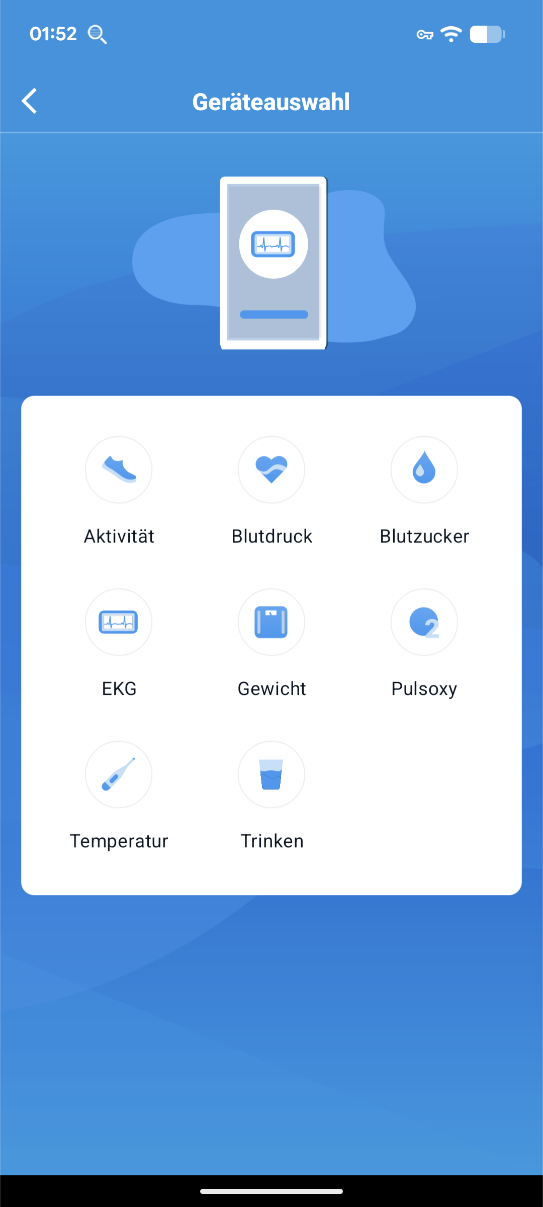 Einrichtung - Geräteauswahl