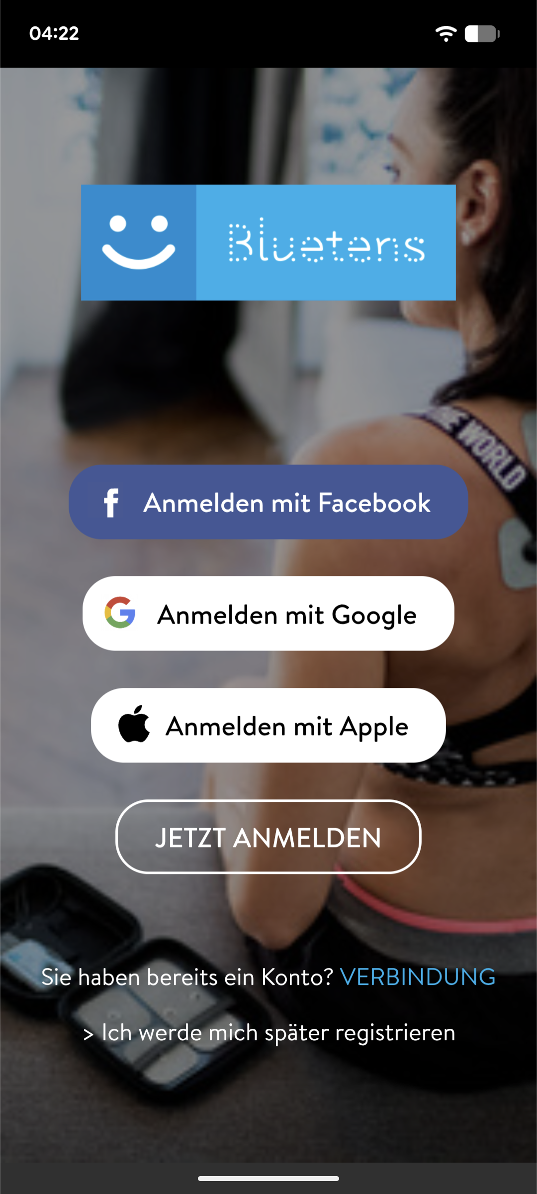 Einrichtung - Optionale Accounterstellung / Anmeldung