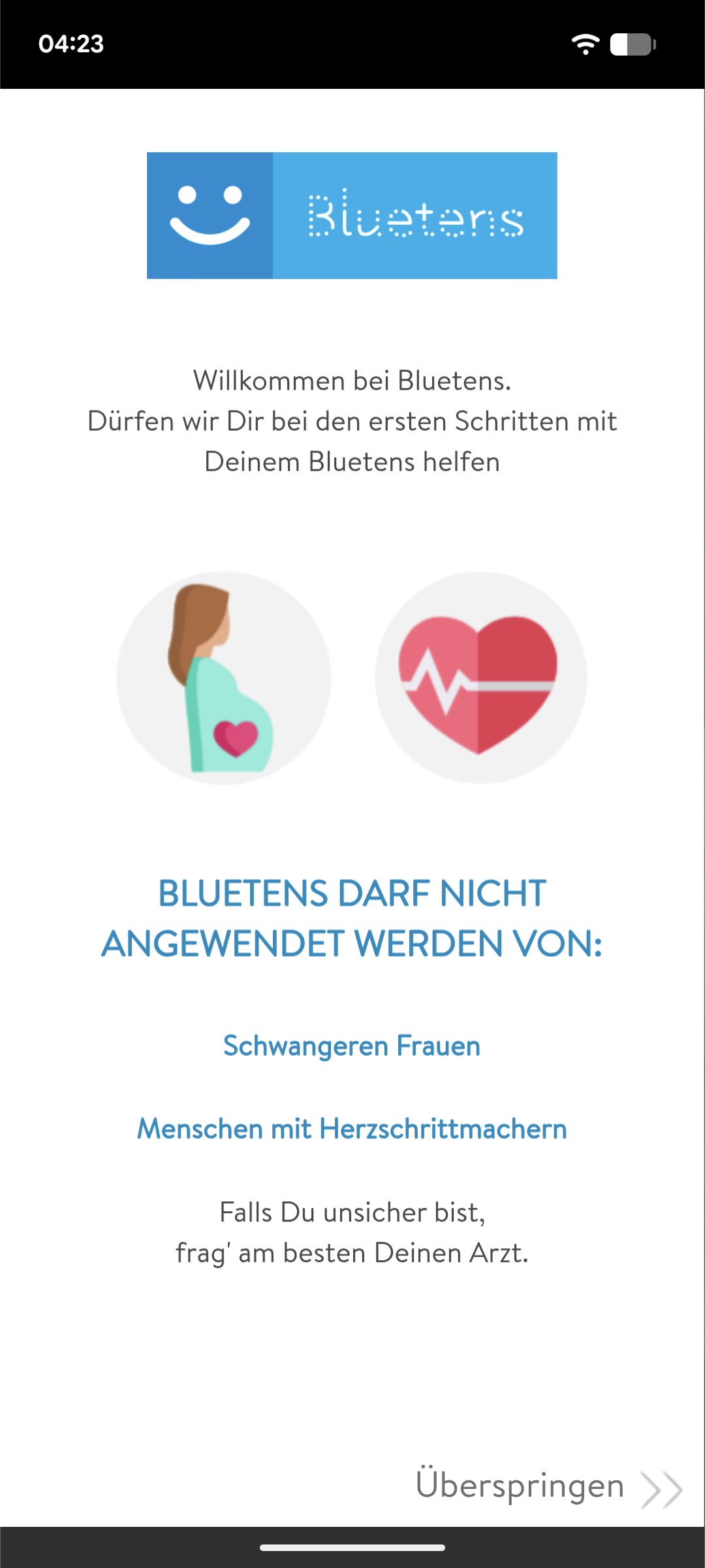 Einrichtung - Warnhinweise