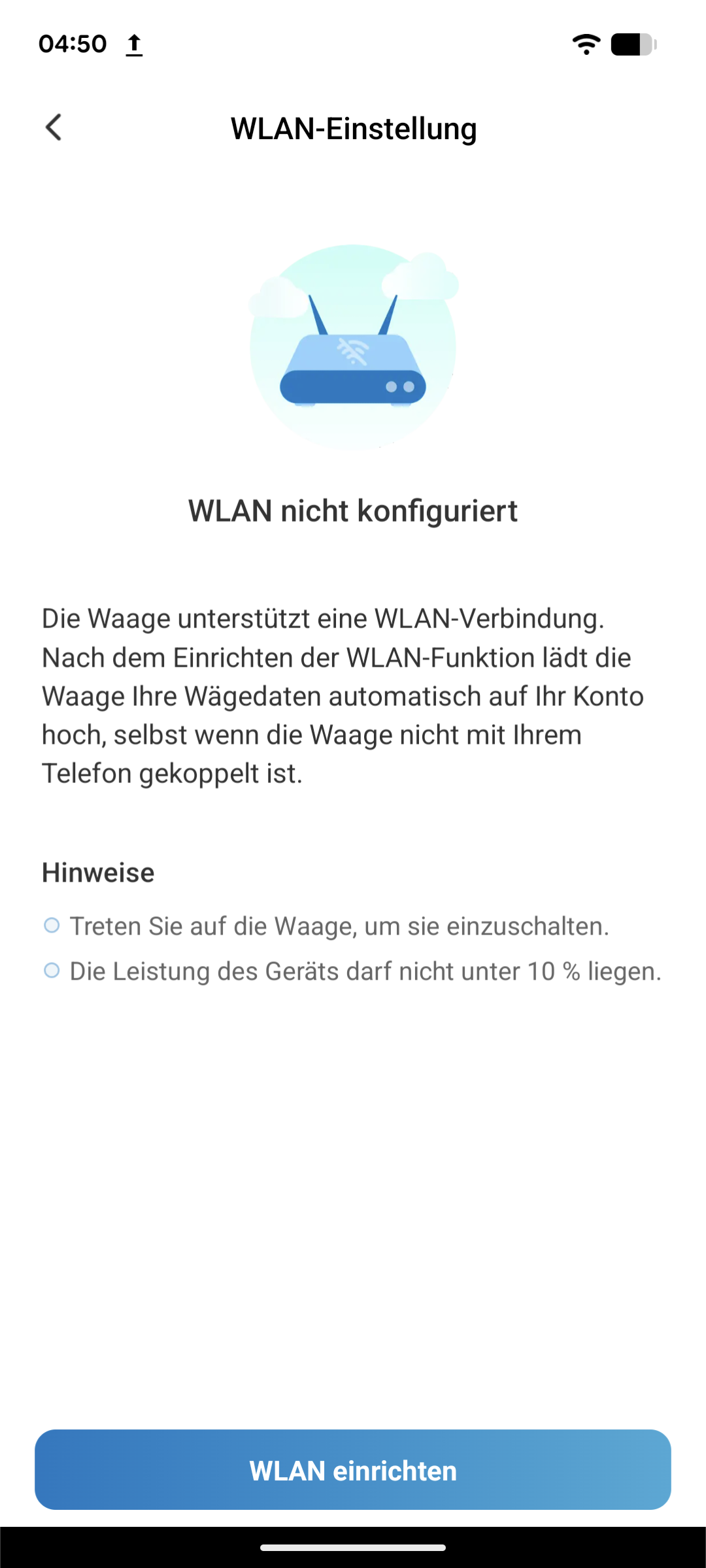 Geräteeinrichtung - Wlan-Konfiguration