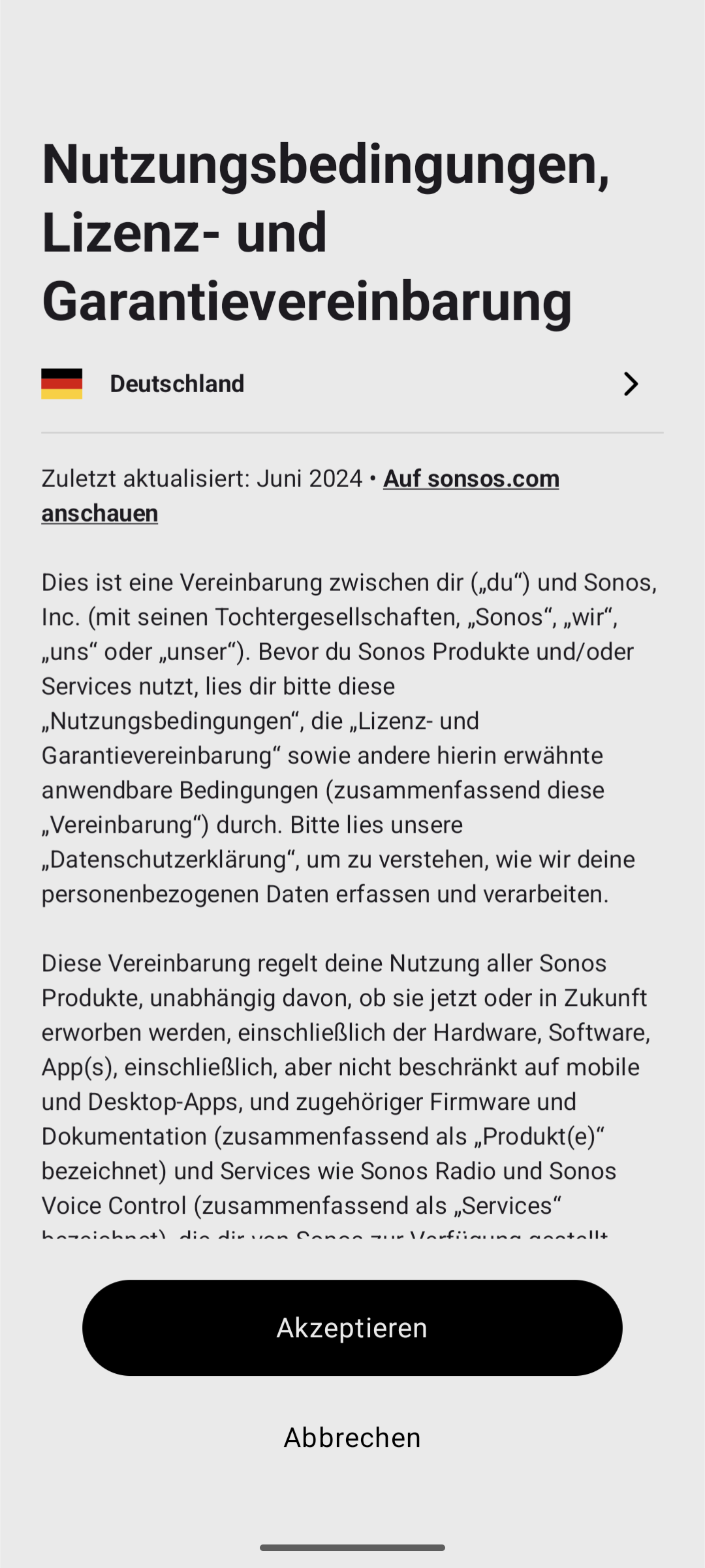 Einrichtung - Nutzungsbedingungen
