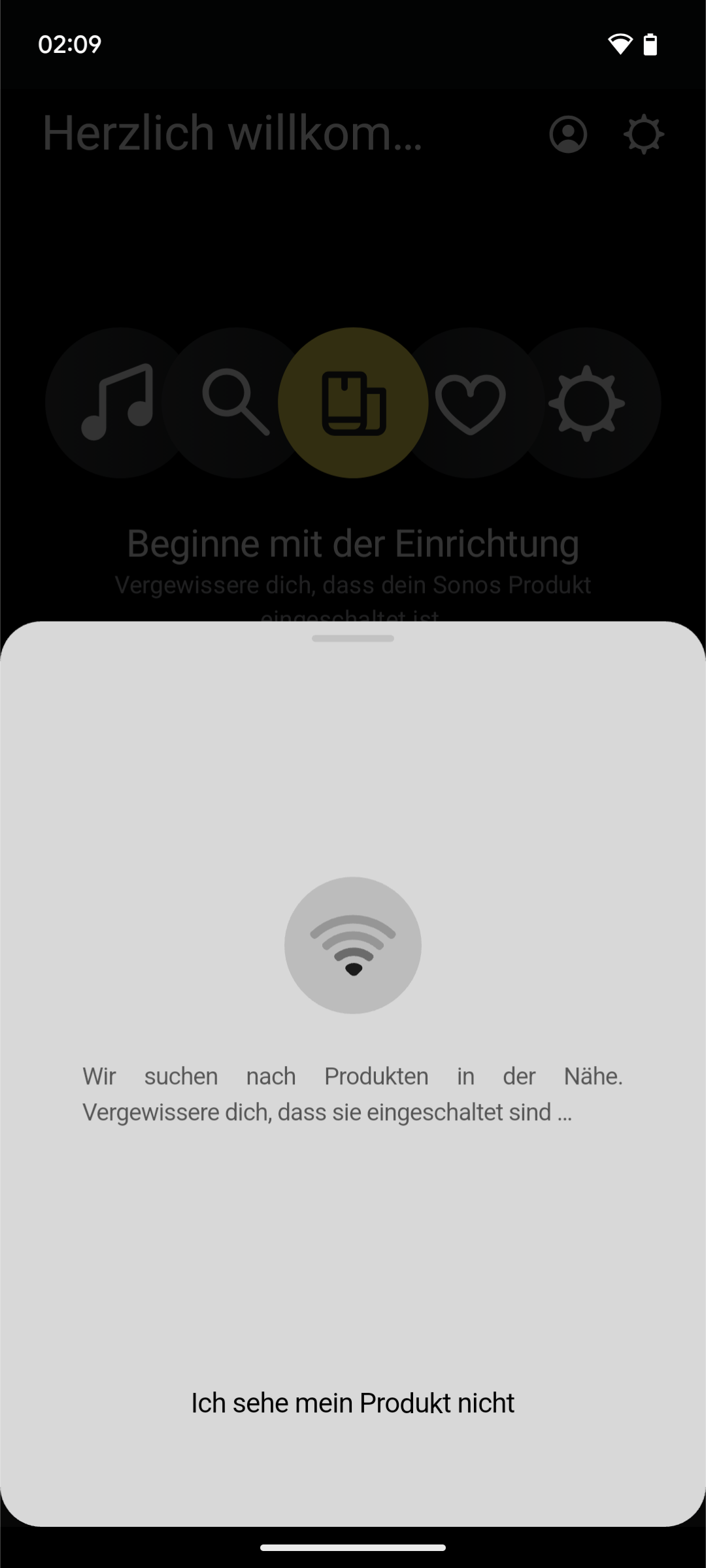 Geräteeinrichtung - Suchvorgang