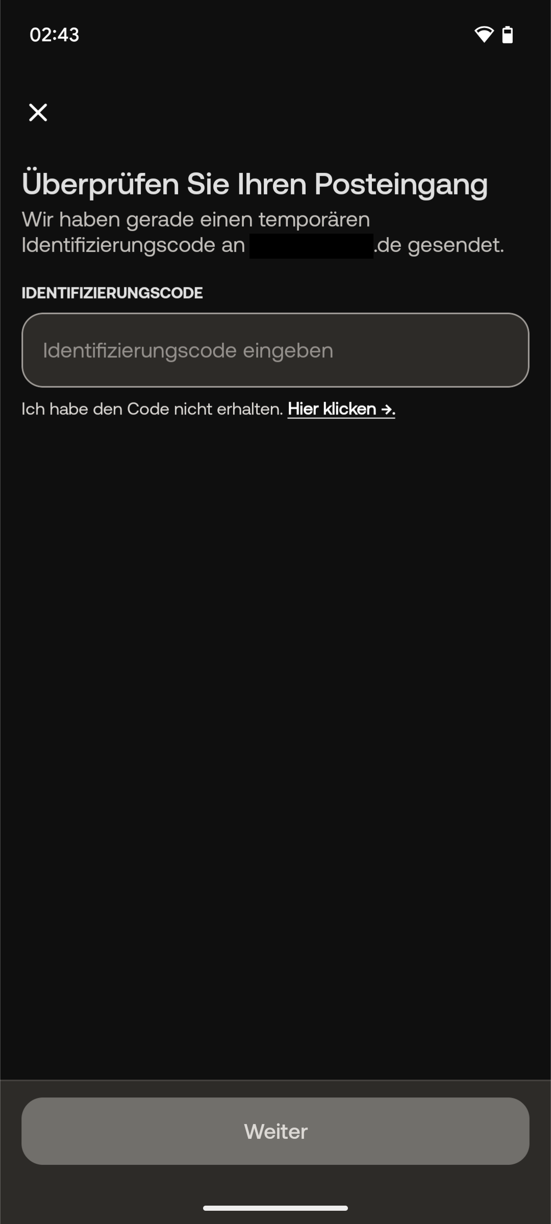 Registrierung - Bestätigung der E-Mail-Adresse