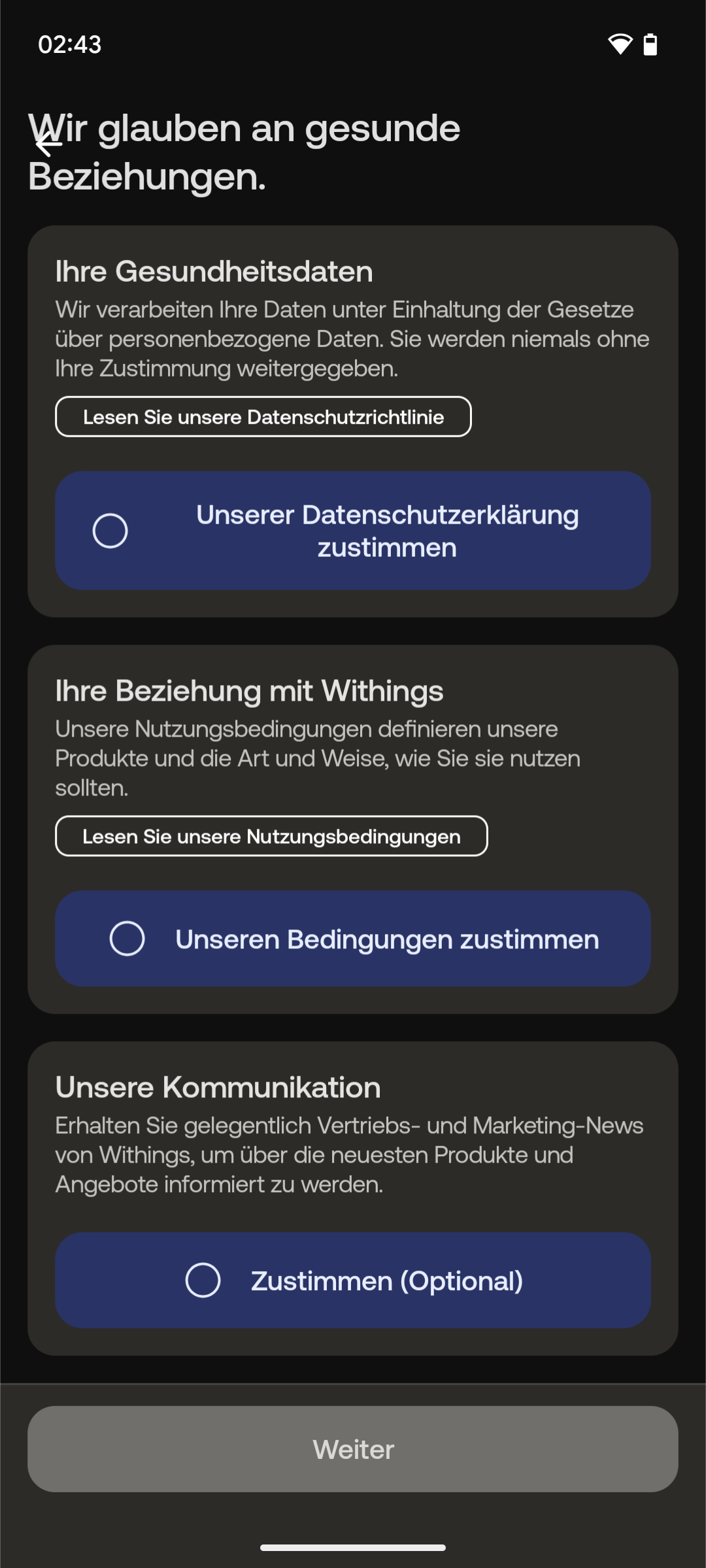 Registrierung - Datenschutzerklärung und Nutzungsbedingungen