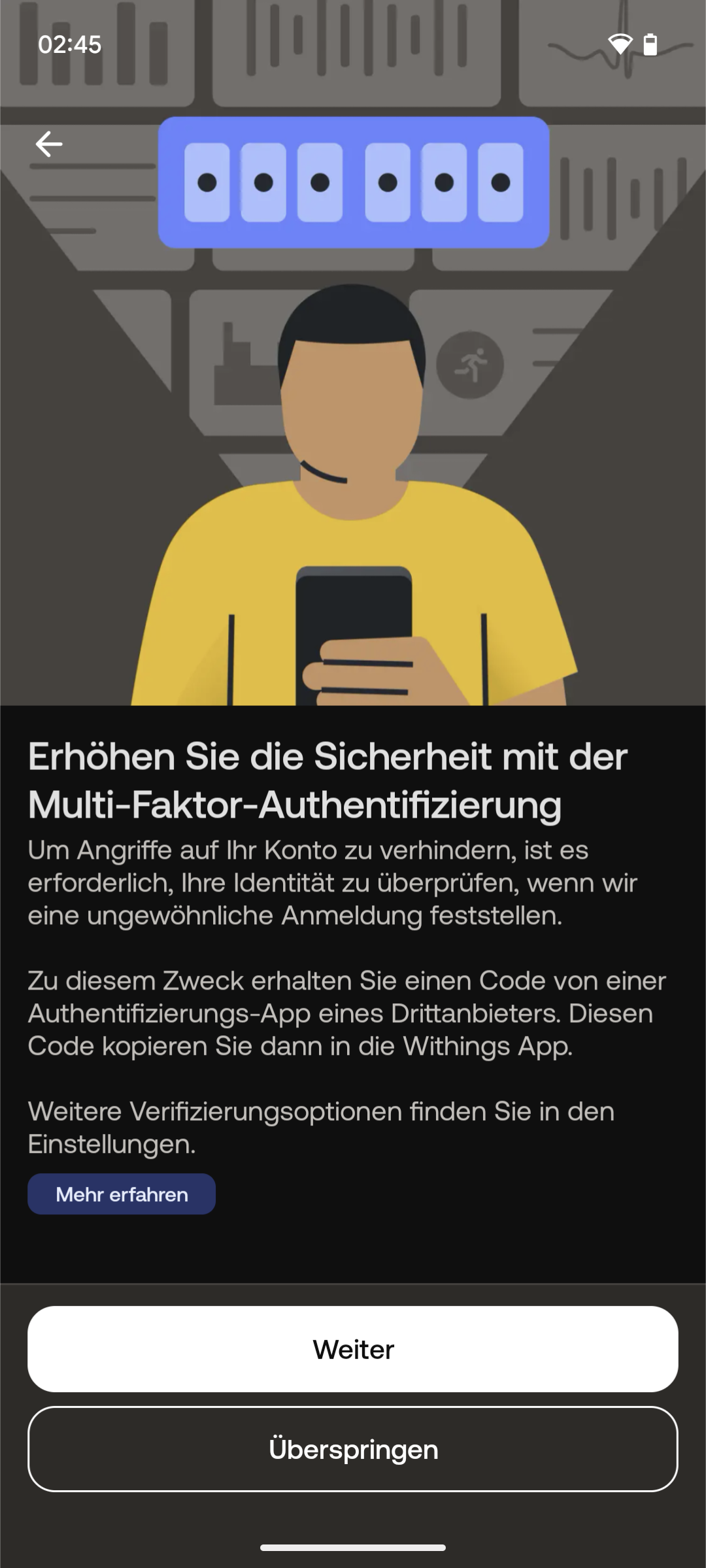 Einrichtung - Optionale Multifaktorauthentifizierung